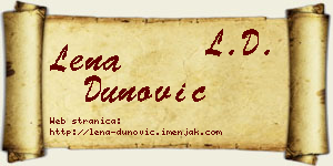 Lena Dunović vizit kartica